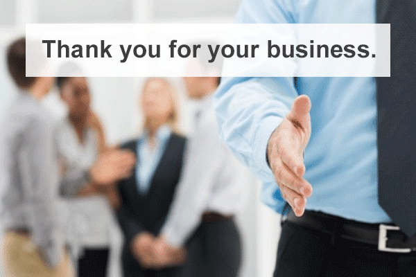 Thank you For Your Business.