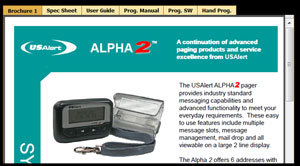 USAlert Alpha 2 Documents and Downloads Page